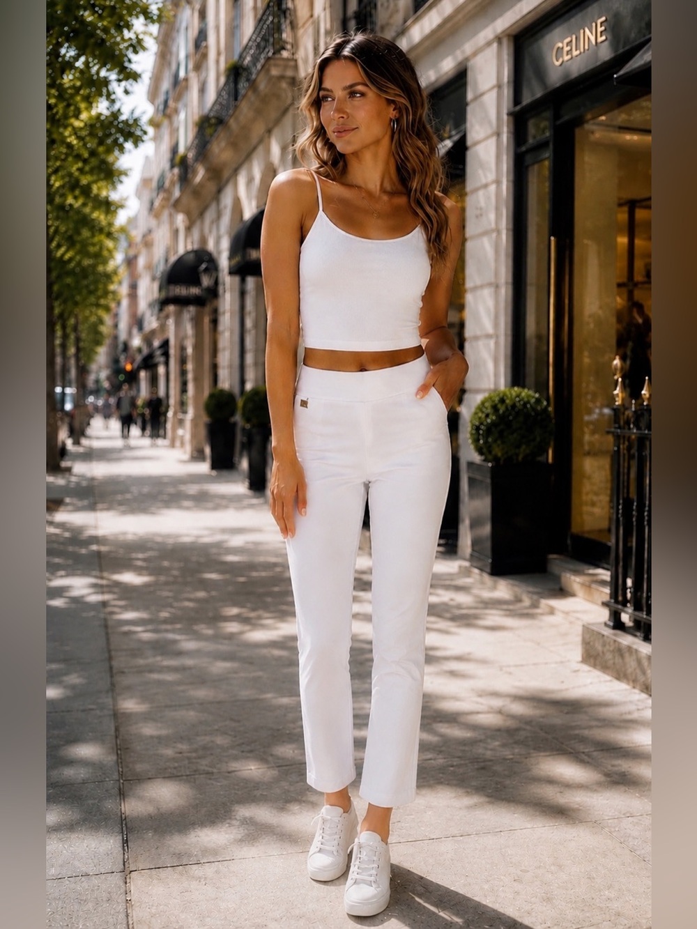 Lisette L Montreal Ankle Pants Size 6 White Pull-On Style 801